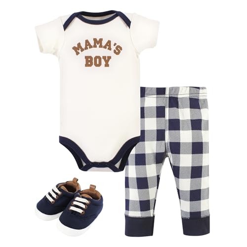 Hudson Baby Unisex Baby Cotton Bodysuit, Pant and Shoe Set