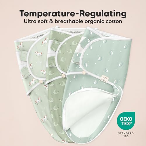 Image of Baby Swaddle Sleep Sacks with Zipper - 3-Pack Swaddles for Newborns 0-3 Months, Infant, Baby Girls, Boys, Soft & Durable Newborn Sleep Sack, Easy Diaper Change Swaddling Blanket (Lunaris, OS)