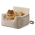 Lesure Small Dog Car Seat - Waterproof Dog Booster Seat, Car Dog Seat For Medium Dog With Storage Pockets, Clip-On Leash For Pet Travel Carrier Bed, 54.5x49.5x38cm, khaki