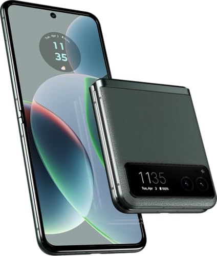 Motorola Moto Razr 40 5G 2023 (128GB, 8GB) 6.9' Foldable AMOLED, Snapdragon 7 Gen 1, Android 13 (T-Mobile) XT2323 (Sage Green) (Renewed)