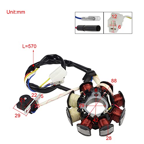 Wai Danie Magneto Stator Ignition Coil Cdi Box 6 Pin Ac For Honda Fourtrax 300 Trx300 2X4 4X4 For Gy6 50Cc 60Cc 80Cc 100Cc 125Cc 150Cccc Atv Quad Pit Bike #TOP1
