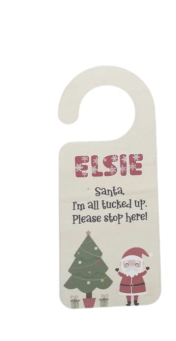 Personalised Santa Please Stop here Sign, Santa stop here door hanger sign, Christmas Eve Gifts