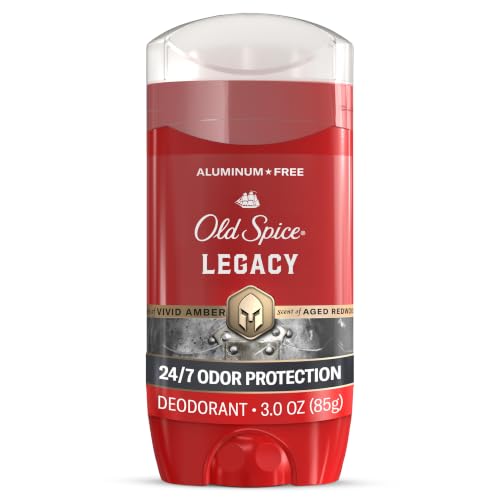 Old Spice Aluminum Free Deodorant for Men, 24/7 Odor Protection, 24/7 Signature Scent &amp; Lasting Freshness, Goes on Clean, Legacy with Coconut, Pine &amp; Cedar Scent, 3.0 oz