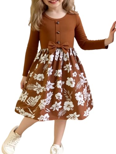 Vestido de manga larga vestidos de niña de flores vestidos de punto de invierno 98-122