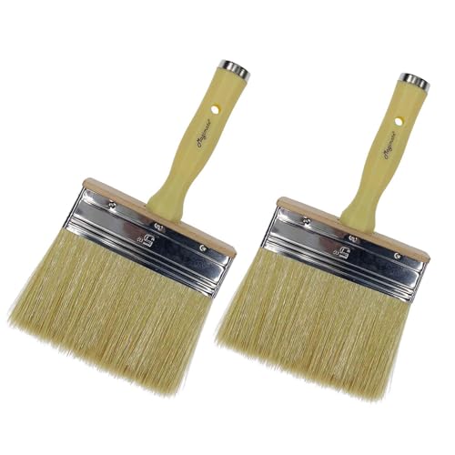 Image of Magimate 5-Inch Shed & Fence Block Brush, Quick Stain & Paint Application for Decks, Fences, and Large Wall Surfaces, Threaded Handle for Extension, Shed-Free Finish (Pack of 2)
