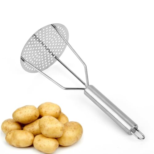 TIDTALEO Machacador de Patatas de Acero Inoxidable 2piezas Diseño Ergonómico y Colgador, Utensilio de Cocina Adecuado para Uso en Casa y Restaurante