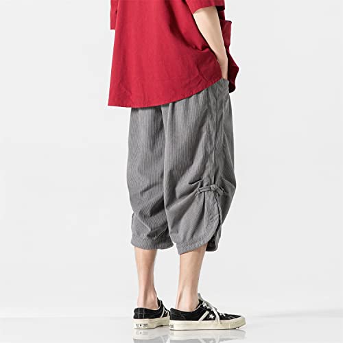 Seidarise Men's Harem Capri Pants, Wide Leg Mens Capris, Summer Linen Pants4