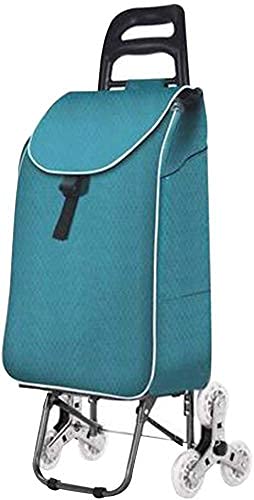 MFRELMNZG Multi-Function Foldable Shopping Trolley - Waterproof Oxford Fabric Utility Cart with Stainless Steel Wheels for Kitchen & Outdoor Use Green
