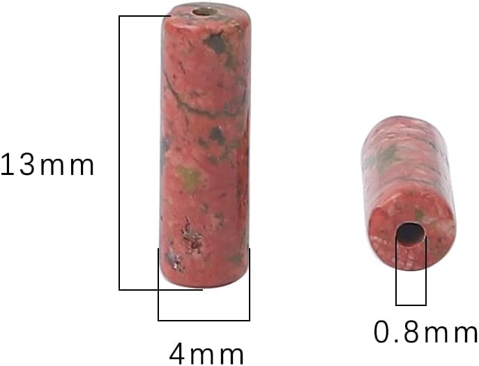 Natural Unakite Tube Beads Cylinder 4x13mm 38cm/Strand Stone Beads for Jewelry Making - Image 2