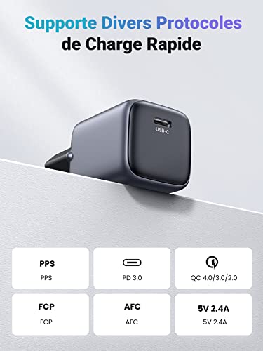 Carregador Ugreen Nexode mini PD Gan 20W Preto,Modelo:CD318,CERTIFICADO ANATEL Nº:06210-23-13824