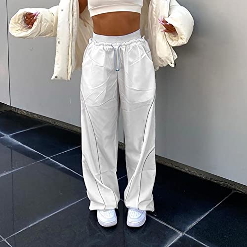 Pantalon cargo ample femme avec cordon de serrage