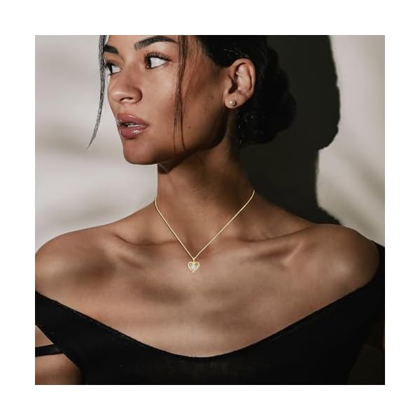 waitrose Moissanite Heart Necklace for Women Birthday Gifts for Wife S925 Sterling Silver Jewelry for Christmas Anniversary Valentine Birthday Gift for Her Girlfriend Mom - Image 3