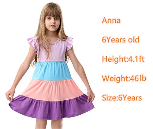 HOMAGIC2WE Toddler Girl Casual Dress Kids Short Sleeve Cotton Basic Dresses for Leggings3