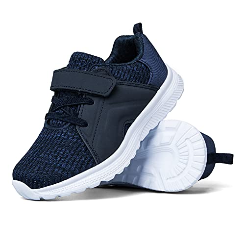 RUNSIDE Toddler Boys Girls Running Shoes Athletic Tennis Sneakers for Kids，Breathable and Lightweight Navy Blue2