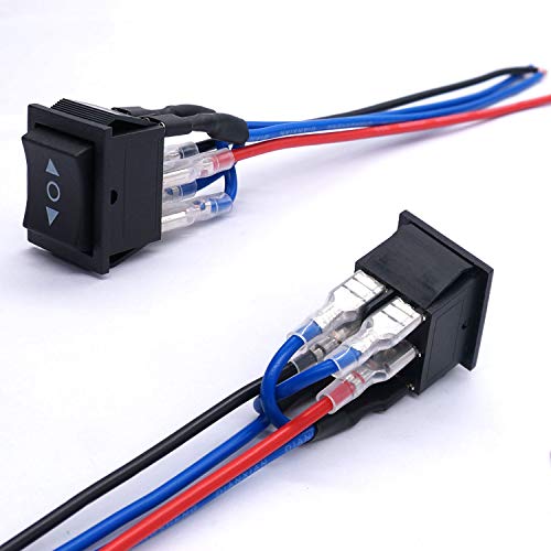 Weideer 12V Polarity Reverse Switch Momentary 6 Pin (On)-Off-(On) Rv Jack Switch Motor Control Rocker Toggle Switch With Jumper Wires #TOP2