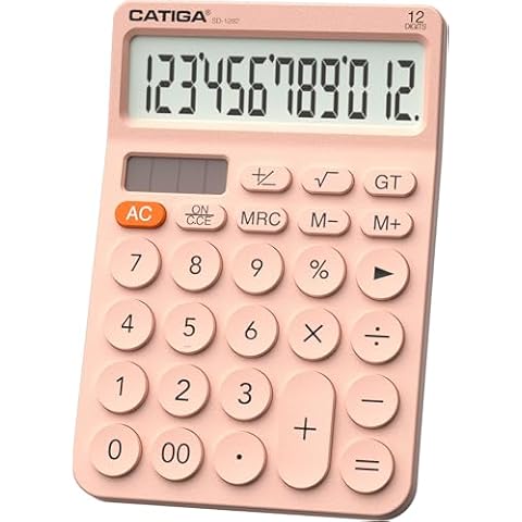 CATIGA 12 Digit Desktop Calculator with Large Display Cover