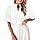 ZESICA Women's Summer Short Puff Sleeve Shirts 2025 V Neck Casual Hollow Out Lace Embroidered Blouse Tops,White,Medium