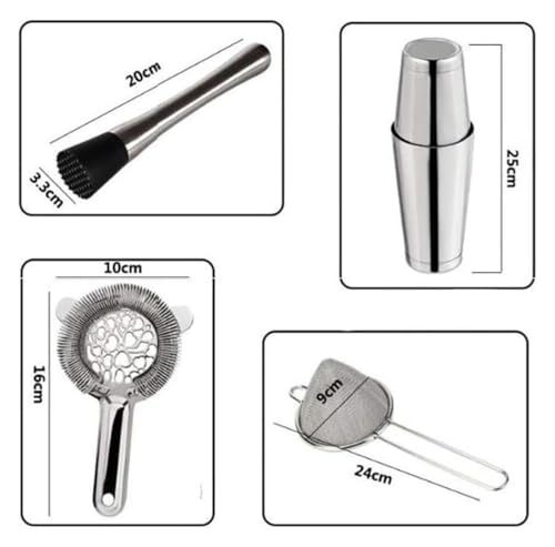 Set de Coctelera para Bartender en Acero Inoxidable miniatura 4