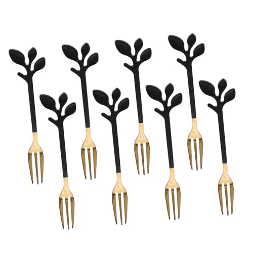 CIYODO 8pcs Stainless Steel Fruit Fork Appetizer Leaf Fork Buffet Forks Delicate Fruits Forks Kitchen Forks Buffet Serving Utensils Household Appetizer Forks Cake Forks Cake Tasting Forks