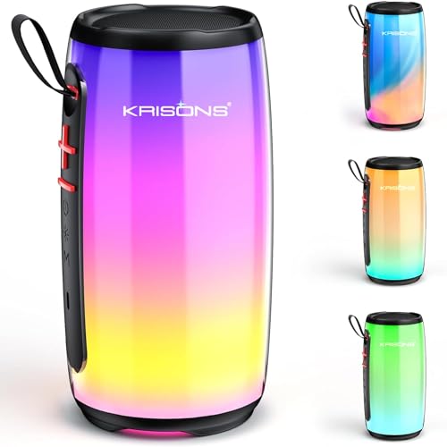 Image of Krisons Spark Aqua Portable Bluetooth Party Speaker,Built-in Bluetooth with RGB Lights,USB,SD Card and 3.5mm Audio Output and 30 watts Speaker with TWS Feature