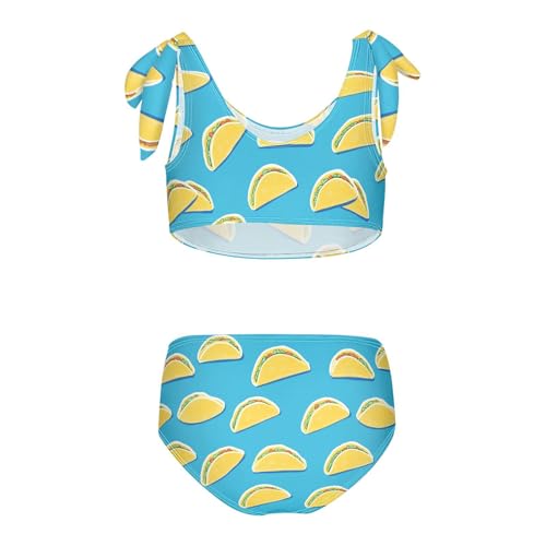 Wusikd Yellow Taco Girls Swimsuits Two Piece Swimwear Bikini Set for for Girls Size 3T2