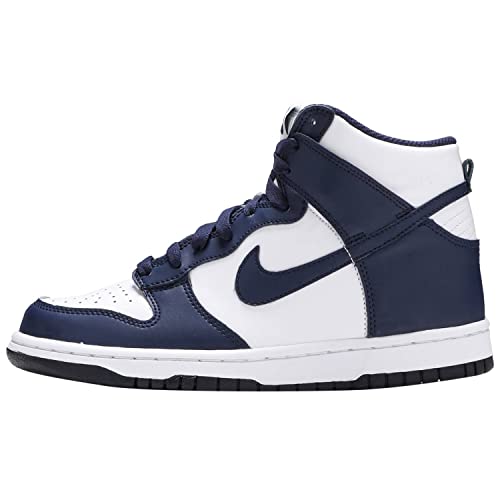 Nike Dunk High Big Kids Shoes Size- 5.5 White/Midnight Navy