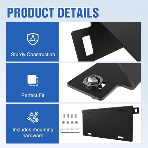 Image of Nilight Front License Plate Bracket Fit for Ford Bronco 2 /4 Door 2021 2022 2023 2024 2025 2026 Steel License Plate Mounting Holder Heavy-Duty Modular Bumper no Drilling Required Rattle-Free Black