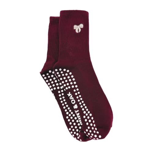 Image of Mint & Oak Pilates Socks with Grips for Women, Ankle Length Non-Slip Yoga Socks, Cotton Ideal For Yoga, Pilates, Gym, Workout, Cute Women's Gift