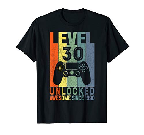 Level 30 Unlocked Awesome Since 1990 30 Birthday Gift T-Shirt