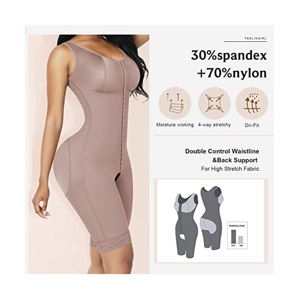 FeelinGirl Shapewear for Women Tummy Control Full Body Shaper Butt Lifter Thigh Slimmer Bodysuit for Women Daily Life