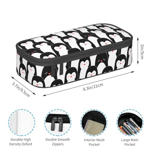 Image of Fun Penguin Pencil Case Organizer Big Capacity Pencil Pouch Stationery With Zipper School Supplies Pencil Bag For Girls Boys Office