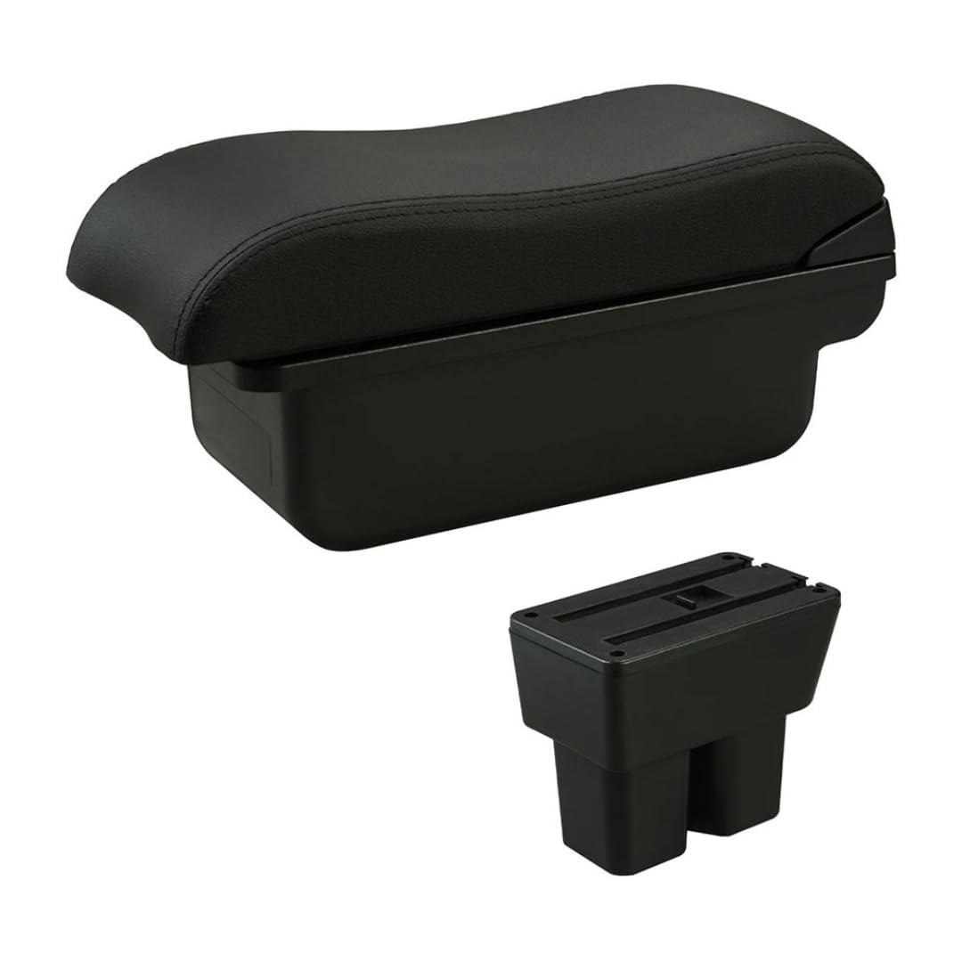 Toiumops Armrest for Suzuki Jimny 2019-2024, Car Armrest Box Center Console Store box(A2 Black Line No USB)