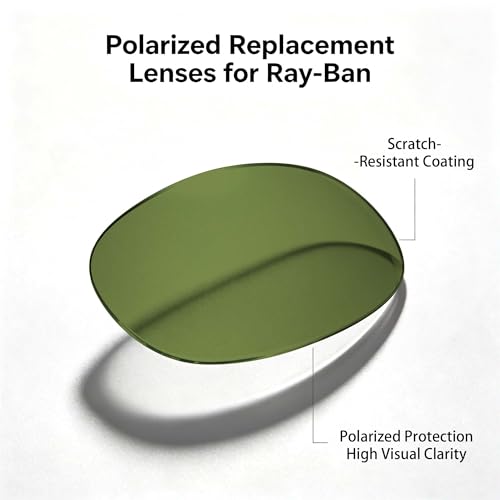 Image of YEIN Replacement Lenses for Ray-Ban Meta RW4006 /RW4012(50mm), Photochromic /Blue Light Blocking /Polarized Sunglasses Lenses