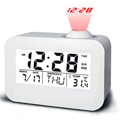 Alarm Clock for Heavy Sleepers Bedroom Desk Clocks Home Projection Digital Display Voice