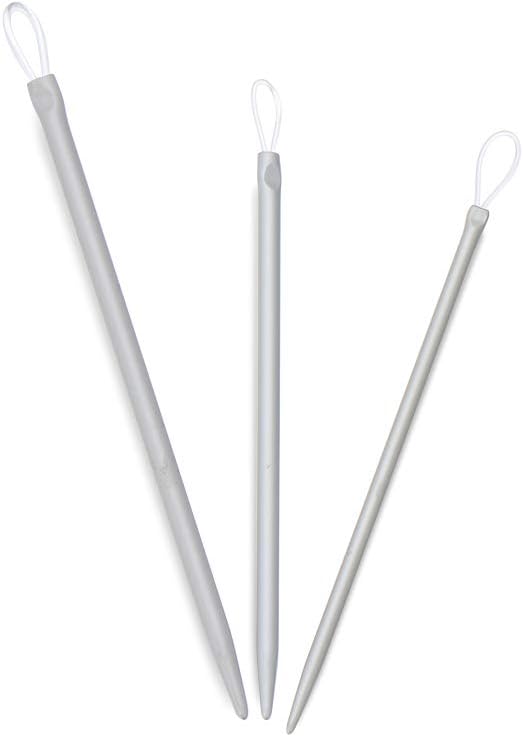 ARRIVEOK 3pcs/Set Knitting Needles Nylon Wire Big Eye Ergonomic Handle Crochet Hook Wool Thick Knitter Yarn Sewing