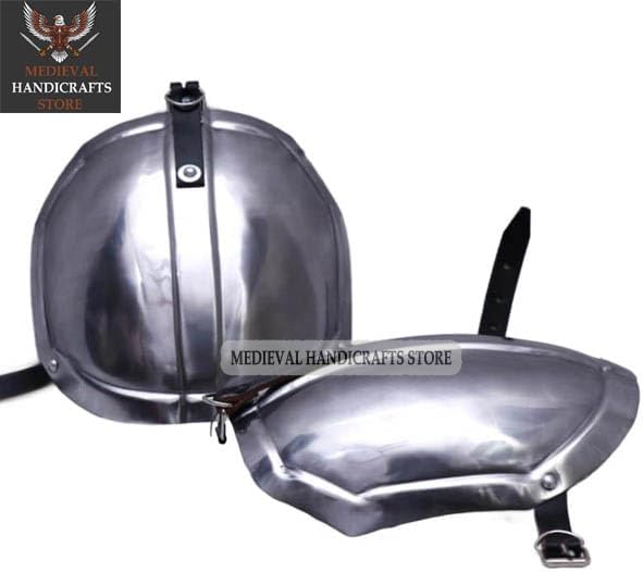 Medieval HANDICRAFTS Store Medieval Shoulder Armor Mandalorian Pauldron Armor Metal Spaulder Armor Costume Silver