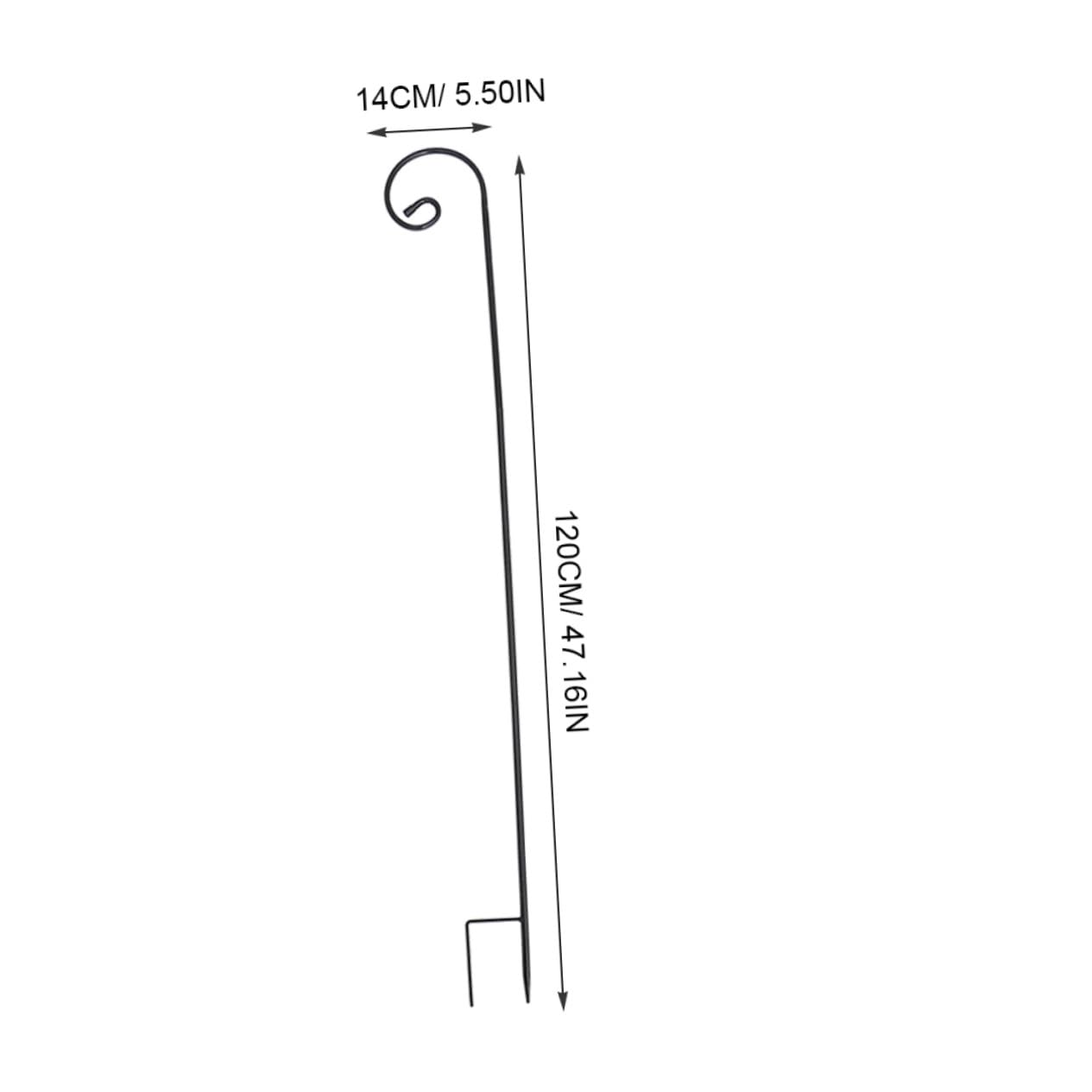 Lurrose Crochets en Fer Noir Résistants la Rouille pour Jardin Extérieur, Faciles à Assembler et Démonter, Support pour Mangeoires à Oiseaux et Lampes Solaires, Lot de 2 Pièces Vintage