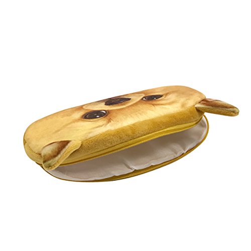 Image of Wrapables Dog Face Zippered Pencil Case (Set of 2), Chihuahua & Bulldog
