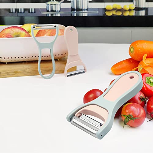 Lixiin 2er Sparschäler Set, Kartoffelschäler Spargelschäler Multifunktion Y-Förmig Gemüseschäler mit Pendelklinge Universalschäler für Gemüse Obst Karotten Cover