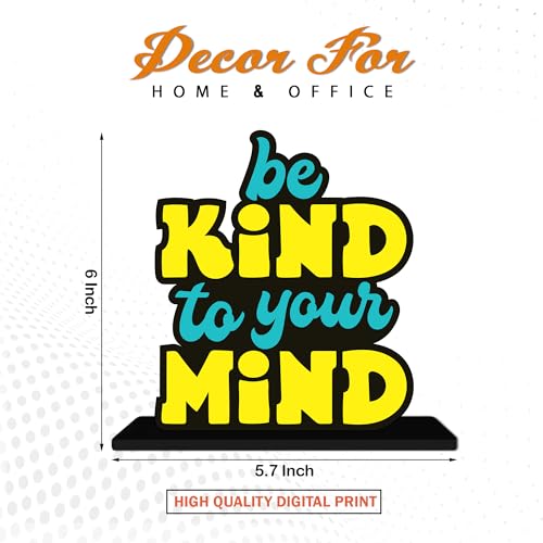 Image of Artvibes Be Kind to Your Mind Inspirational Quotes Table Decor for Office Desk | Home Decoration Items | Living Room | Modern Art Wooden Showpiece Decorative Gift item (SP 1181)