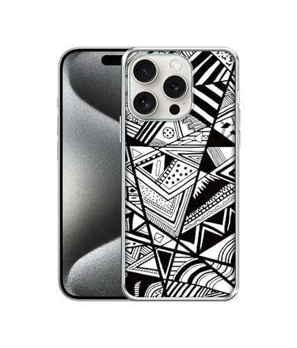 Image of Amazon Brand - Solimo Random Pattern Printed Silicon Soft TPU Back Case Cover Compatible for Apple iPhone 15 Pro
