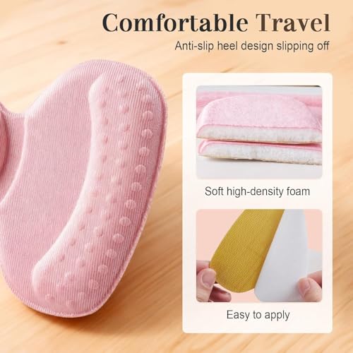 Image of Heel Pads for Shoes,Heel Grips Liner Cushions Inserts for Loose Shoes,Anti Slip Shoe Inserts for Too Big Shoes Women Men,Soft Heel Protectors Stop Heel Slip & Blisters. (Transparent*4pairs)