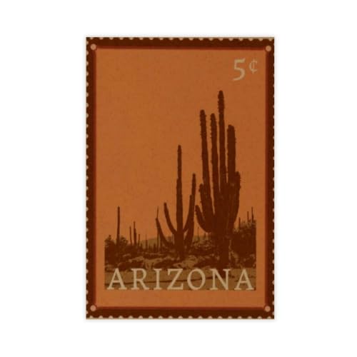 Poster vintage sur toile cactus Arizona finition premium