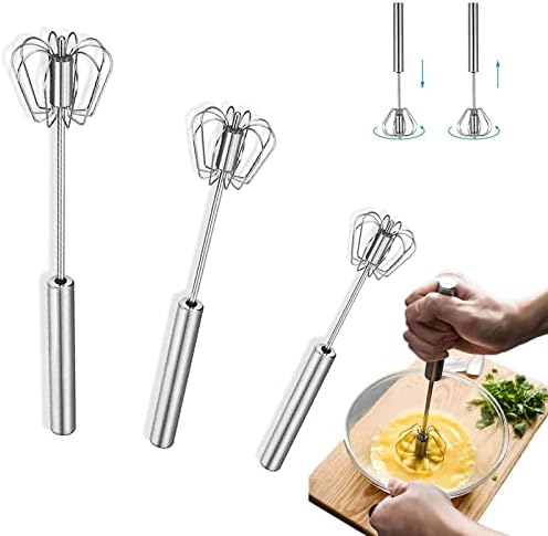 10 Zoll Halbautomatischer Schneebesen Set - Edelstahl Rührbesen Mit Eiertrenner