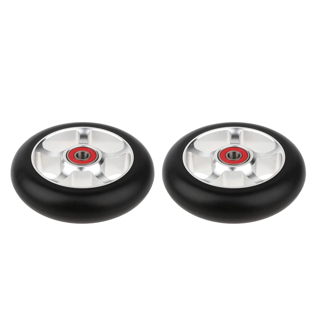 Ruote Monopattino Freestyle 2pcs Sostituzione 100mm Push/Kick/Stunt Scooter Ruote con Cuscinetti e boccole Scooter Scooter Professionale Scooter Sostituzione Ruote Monopattino Elettrico