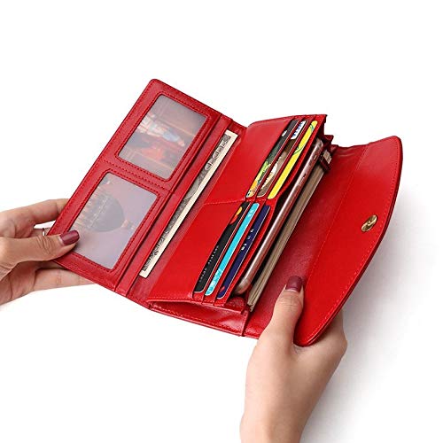 Womens Ladies Purse, Long Wallet, Multi-card Bit Leather Purse Multifunction (Green)3