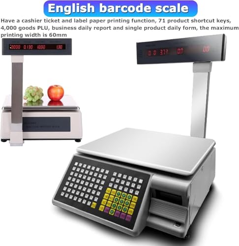 Báscula comercial con impresora y pantalla doble 30kg miniatura 2