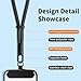 saxsion Lanyard for Phone, Self-Locking Phone Wrist Strap with 0.4mm Ultra-Thin Clip & 360° Hook, Anti-Drop Strap (Blue)