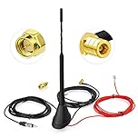 Eightwood DAB Car Aerial DAB Car Radio Antenna Splitter Amplified SMA SMB Adapter Digital with 5M 16.4ft Extension Cable Compatible for AM/FM Radio Blaupunkt Pioneer Clarion Alpine JVC