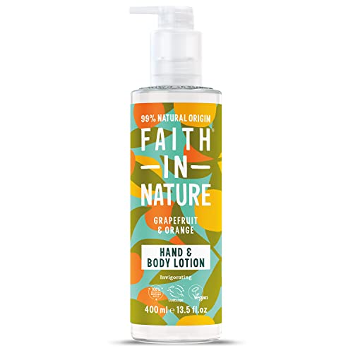 Faith In Nature Natural Grapefruit and Orange Hand and Body Lotion Energising Vegan and Cruelty Free No SLS or Parabens 400 ml
